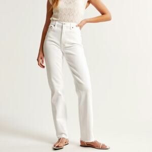 Abercrombie & Fitch White Straight Leg Jeans